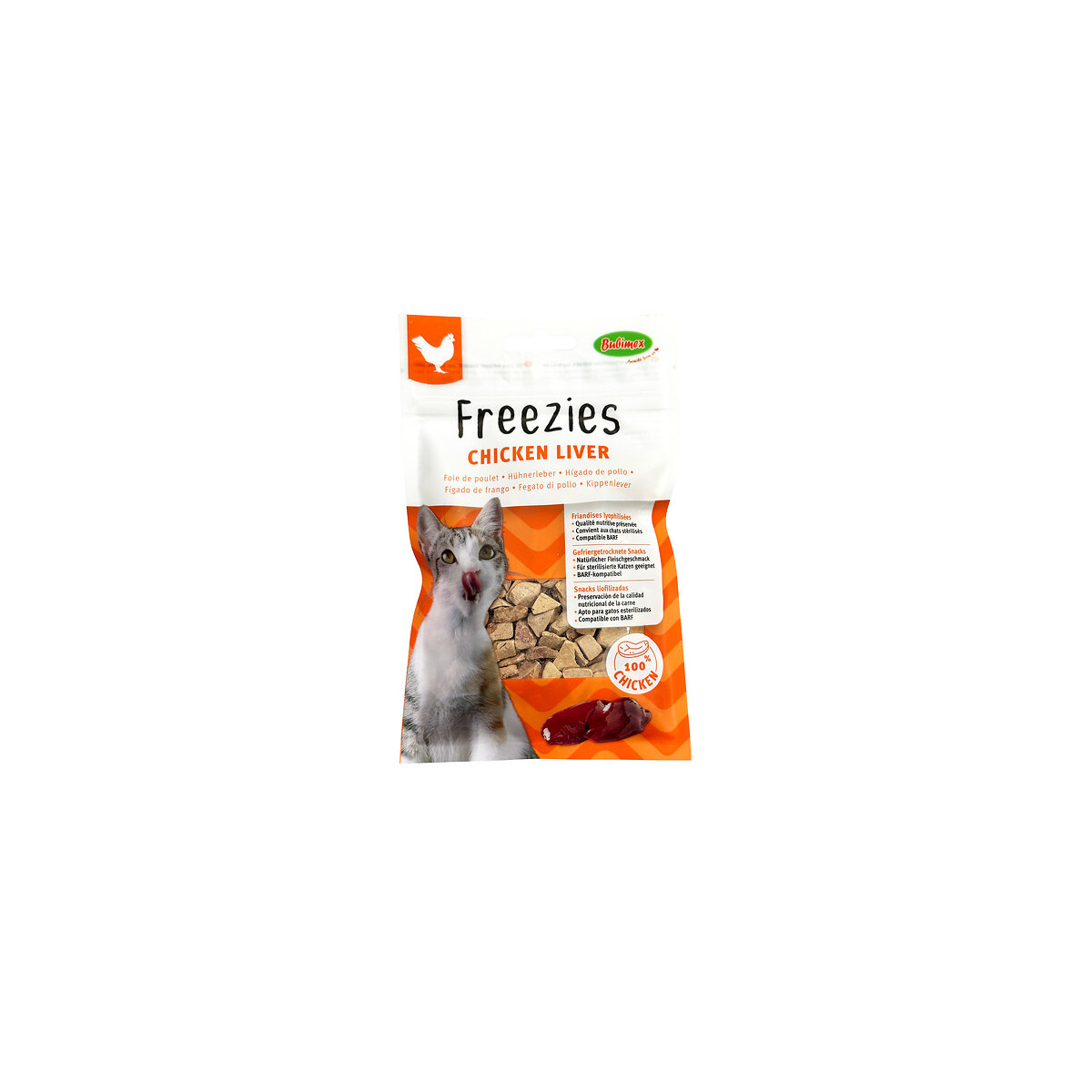 Bubimex Friandises Chat Foie Poulet - 75% Protéines, 30g