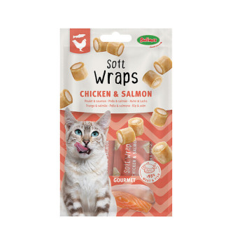 Bubimex Friandises Chat Gourmet Wraps Poulet & Saumon 30g - 93% Viande