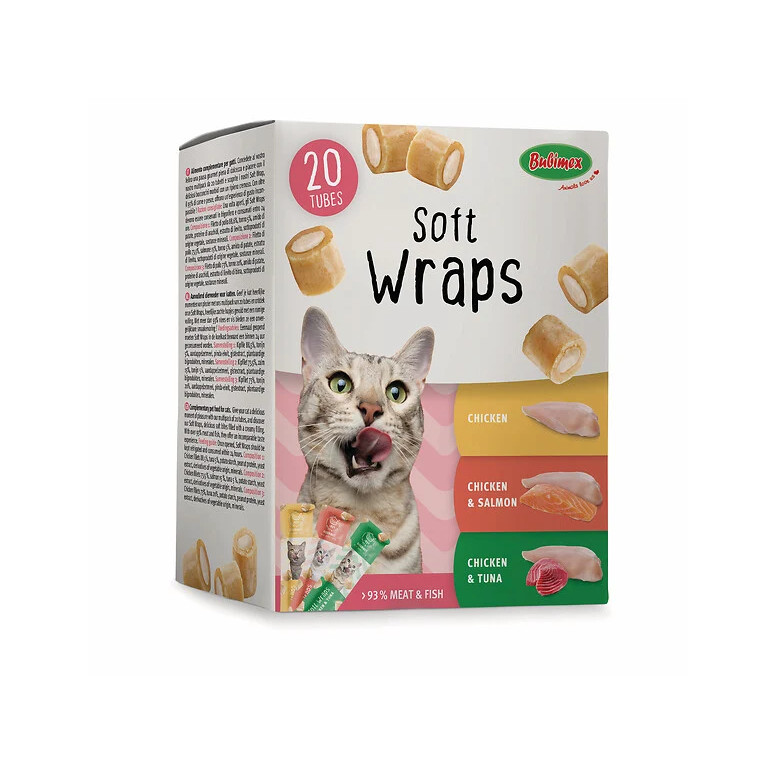 Bubimex Friandises Chat Gourmet Wraps 200g - 93% Viande & Poisson