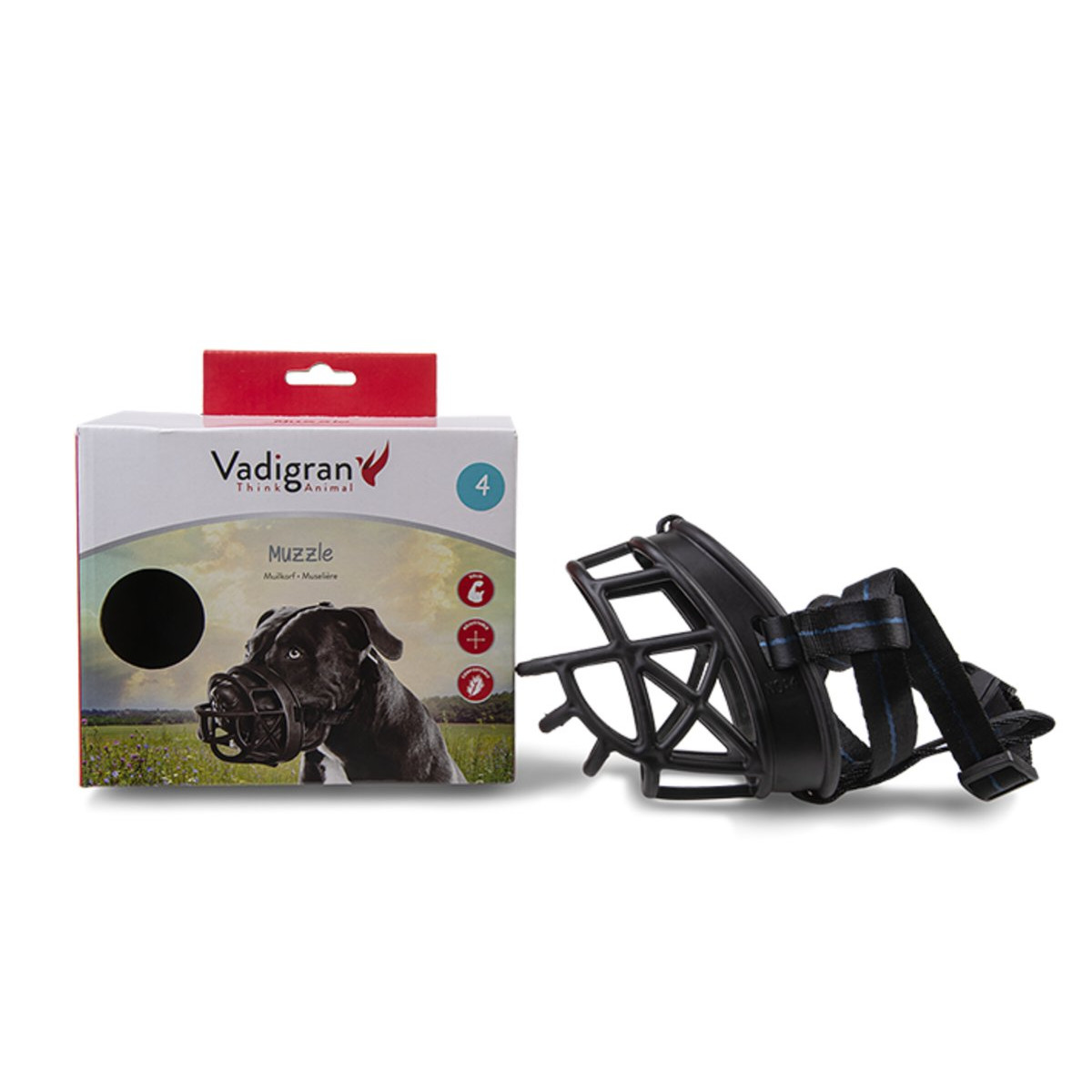Muselière Vadigran caoutchouc taille 4 pour chien | DO&KA
