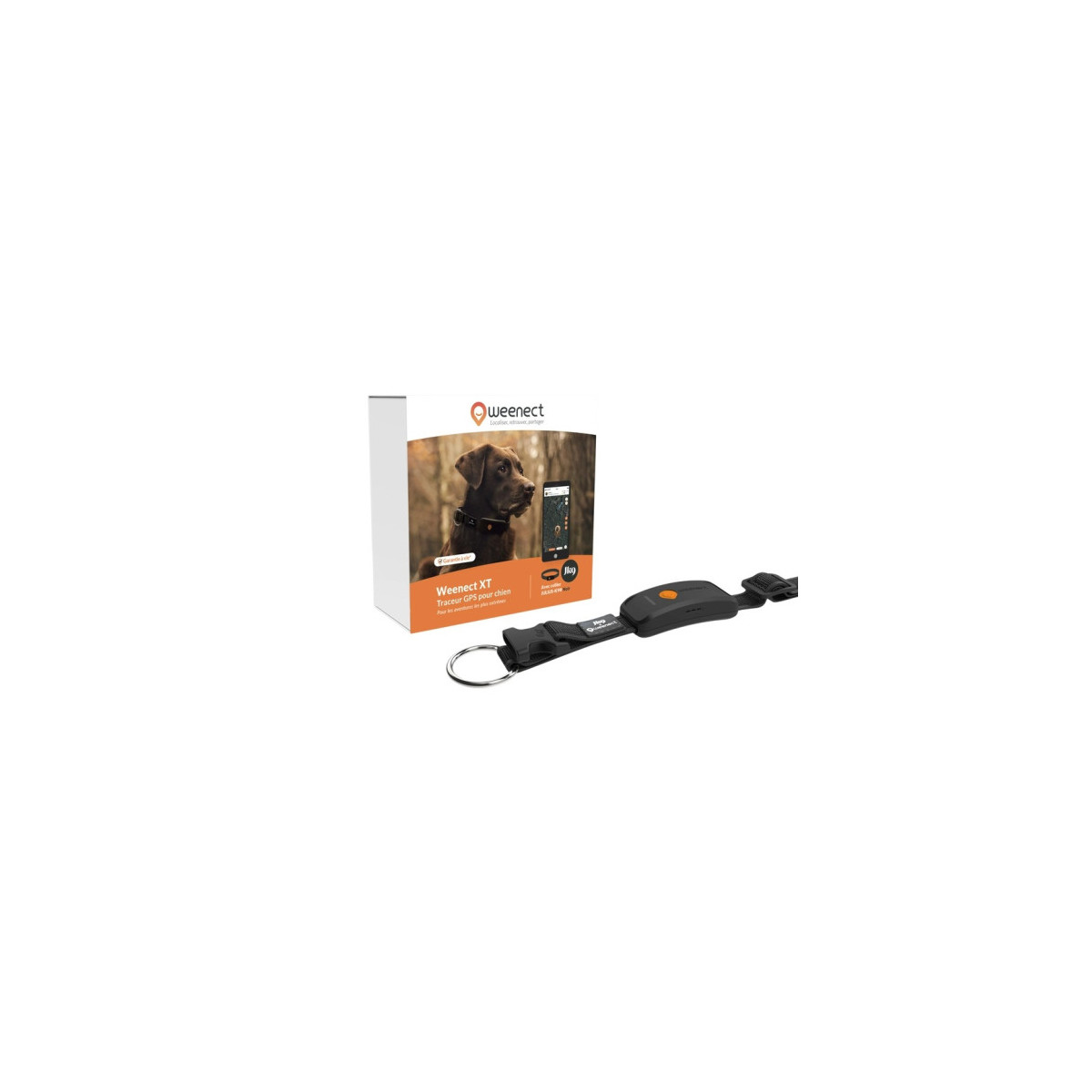 Collier GPS Weenect XT Noir - Suivi ultra-précis pour chien