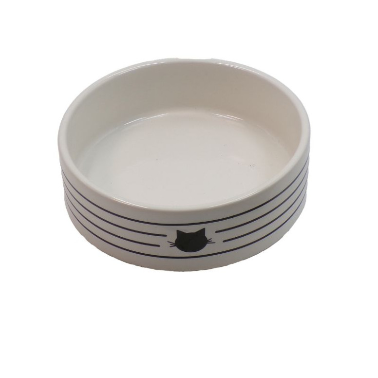 Bol céramique Bubimex 450ml rayé - Anti-dérapant pour chat