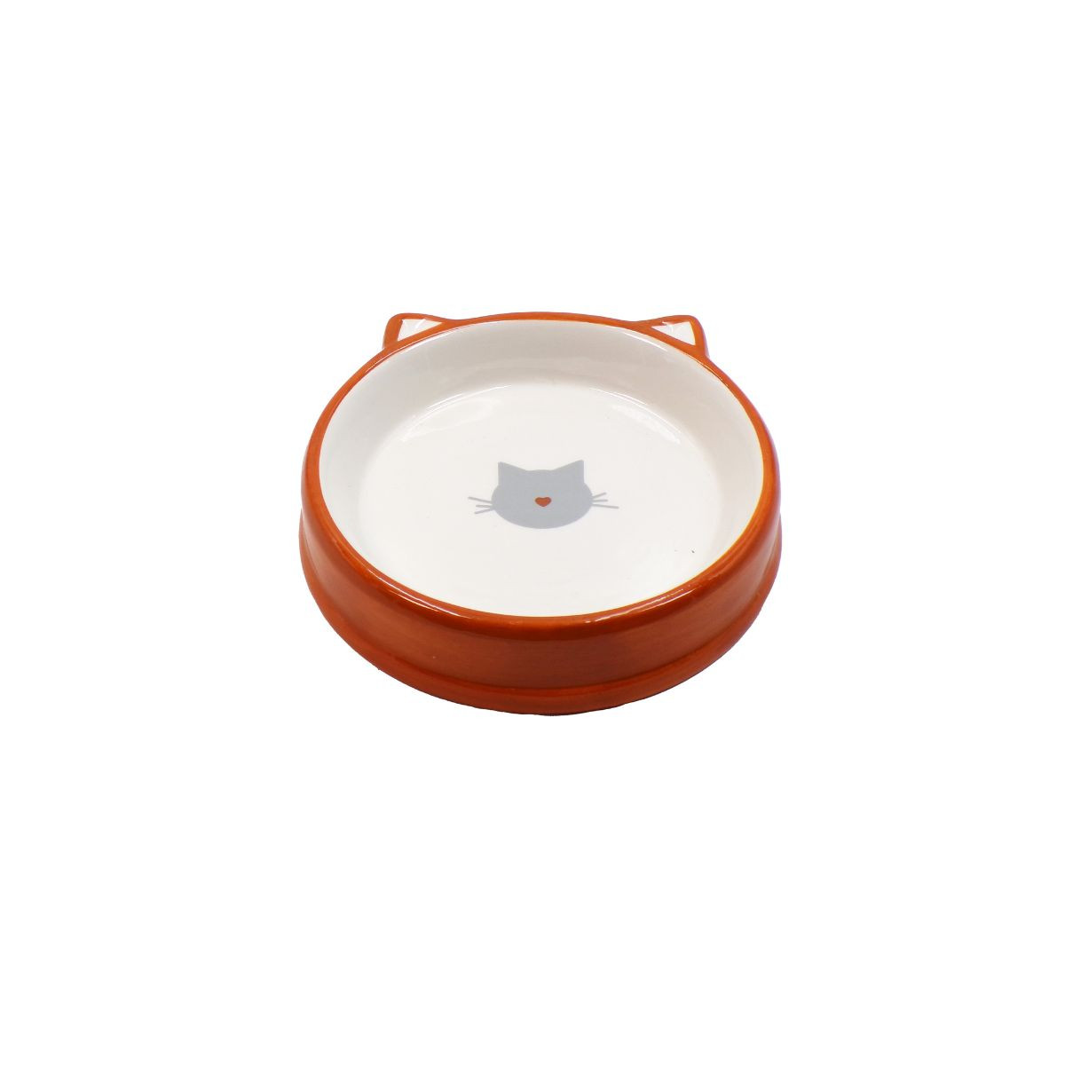 Gamelle chat Bubimex 200 ml : céramique orange, anti-renversement