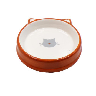 Gamelle chat Bubimex 200 ml : céramique orange, anti-renversement