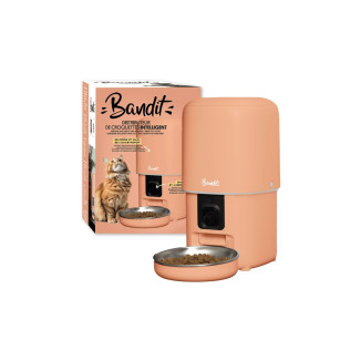 Distributeur croquettes Bandit 4L : Caméra HD, 15 repas/jour