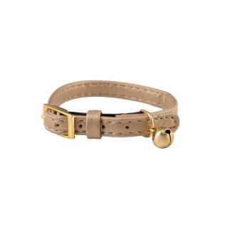 Collier Bubimex élastique beige - Grelot - Sécurité chat