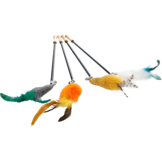 Canne à jouer Flamingo Nouk extensible pour chat - 61-142cm