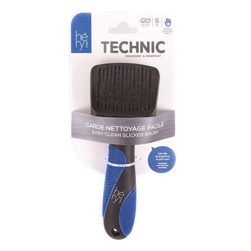 Carde de toilettage Hery à nettoyage facile avec poignée ergonomique pour chiens et chats