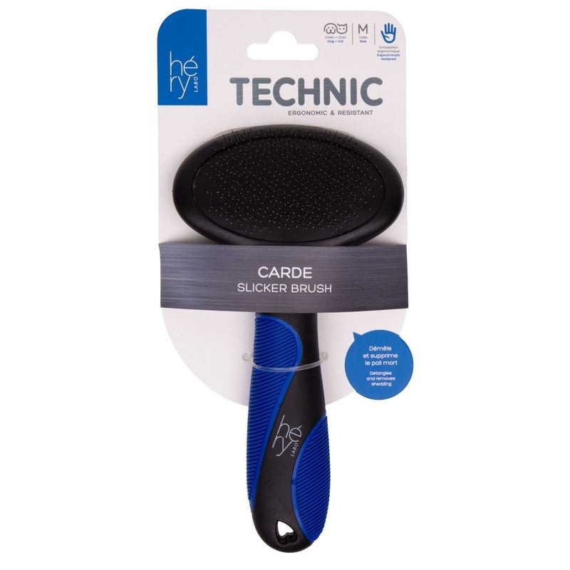 Brosse de toilettage HERY 1964164 pour animaux avec manche ergonomique sur fond blanc