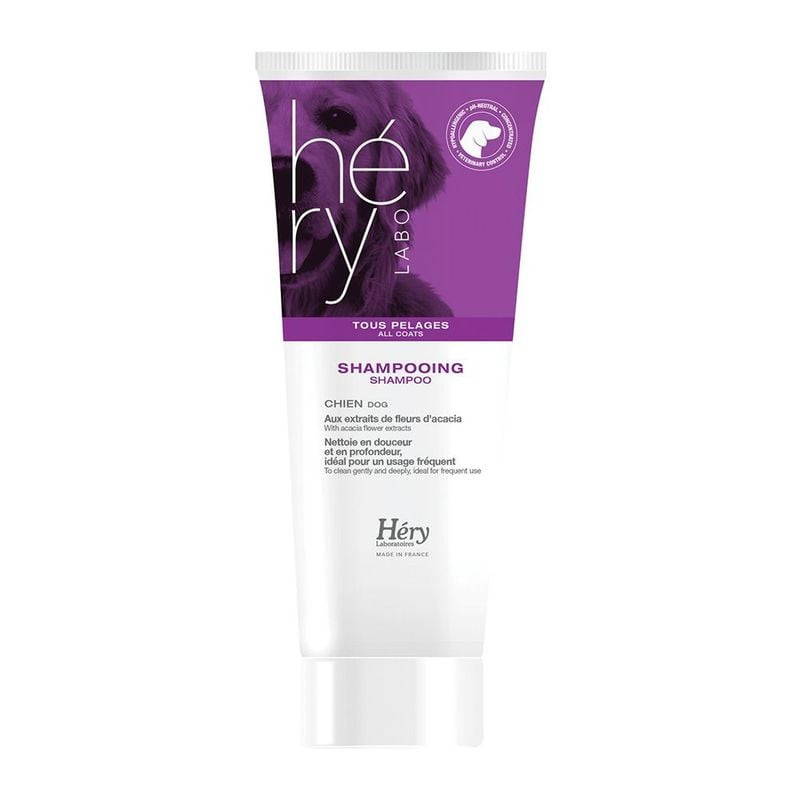 Flacon de shampoing professionnel Hery 1964150 pour chien, aux extraits de fleurs d'acacia, beurre d