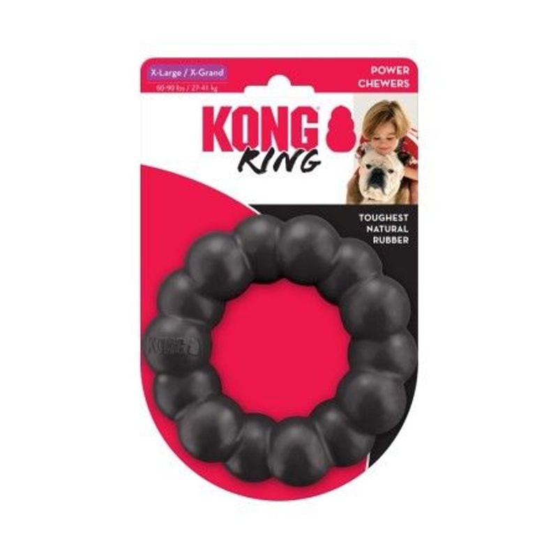 Vue latérale du jouet pour chien KONG Extreme Ring XL montrant la construction en caoutchouc épais e