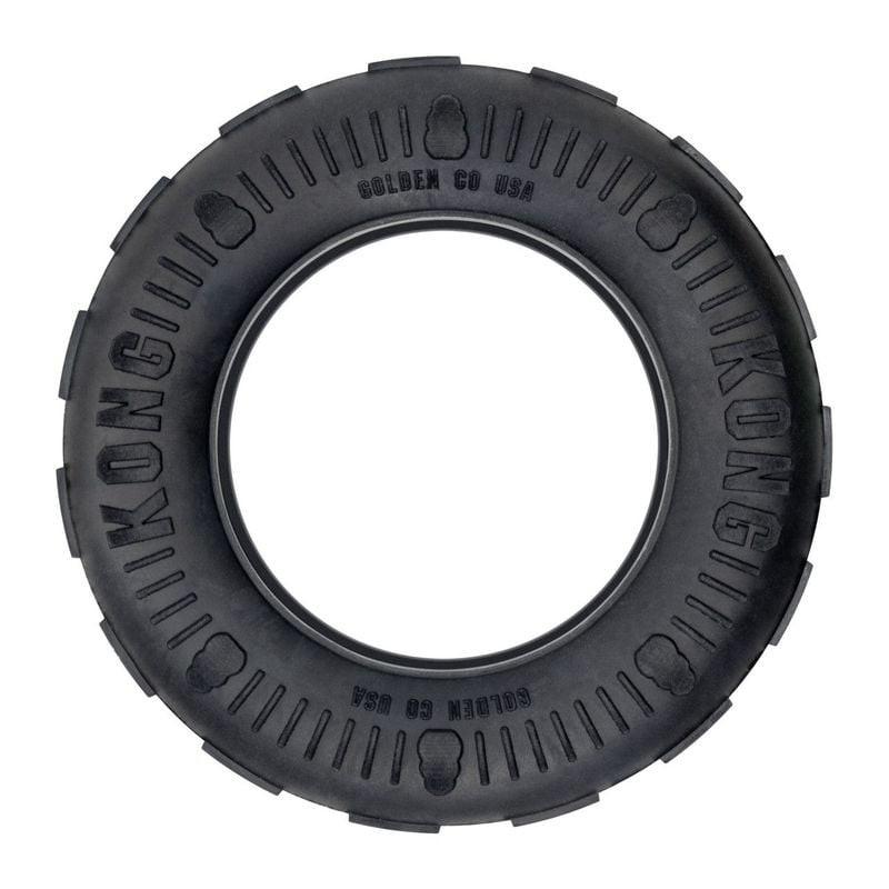 1964335 KONG Extreme Tires jouet à mâcher pour chien, vue de face sur fond blanc.