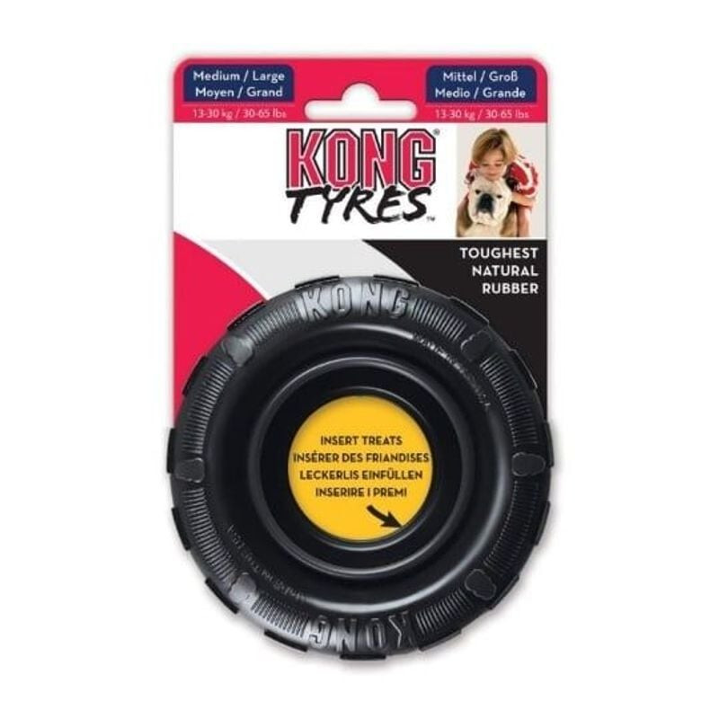 1964335 KONG Extreme Tires jouet pour chien vue latérale montrant les flancs compressibles.