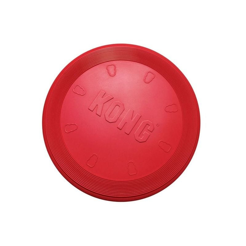 Vue latérale du frisbee en caoutchouc KONG Flyer L mettant en évidence la texture de prise souple et