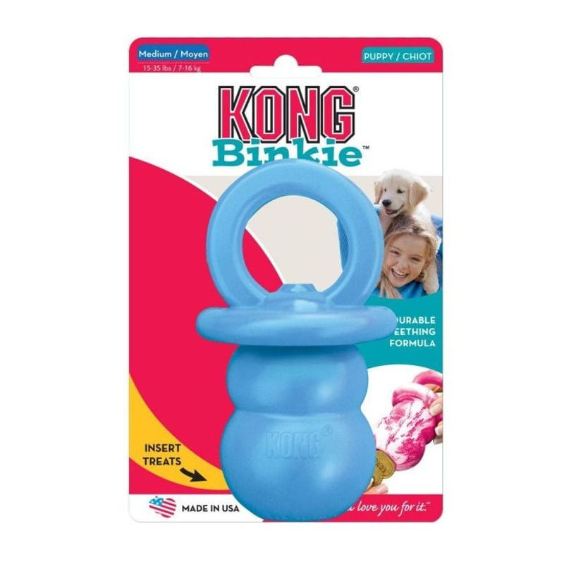 Packshot du jouet pour chien KONG Puppy Binkie M montrant la surface texturée et la forme.