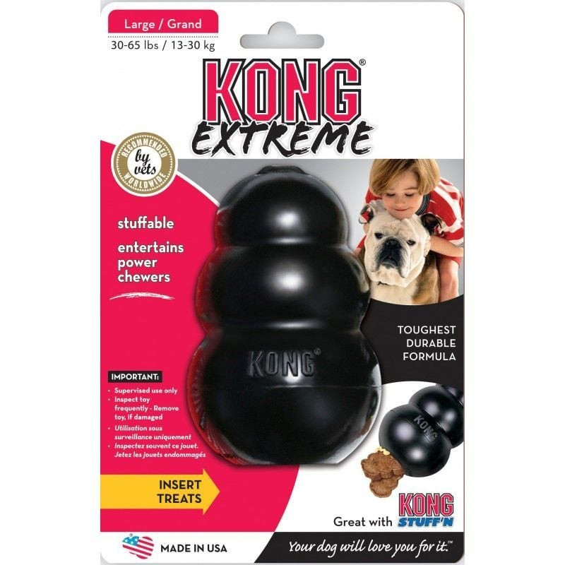 Jouet KONG Extreme L en vue latérale montrant la surface texturée.