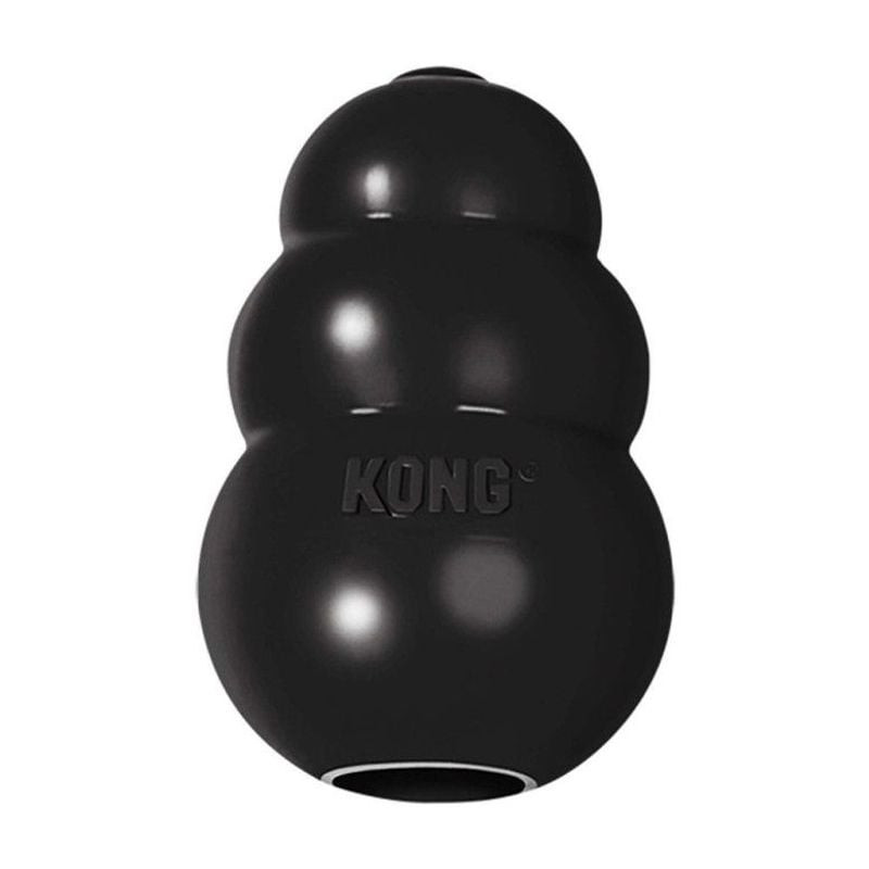 Jouet pour chien KONG Extreme L en caoutchouc naturel noir, vue de face packshot.