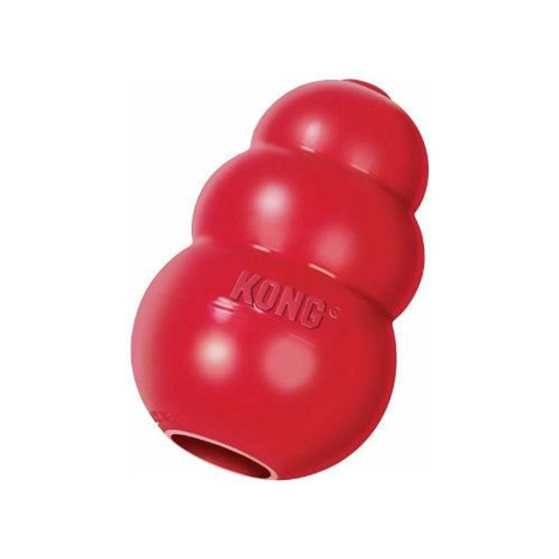 Packshot du Jouet KONG Classic M pour chien, en caoutchouc rouge, sur fond blanc.