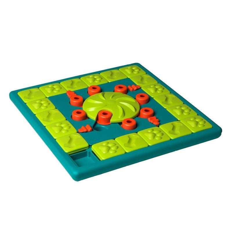 Jeu d'intelligence canin Nina Ottosson Multipuzzle, niveau 4 expert, tuiles coulissantes et roue cen