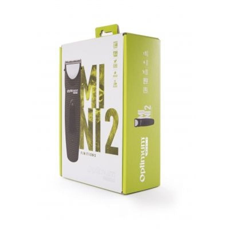 Vue latérale de la tondeuse Optimum Mini 2 mettant en évidence la poignée ergonomique et le fonction