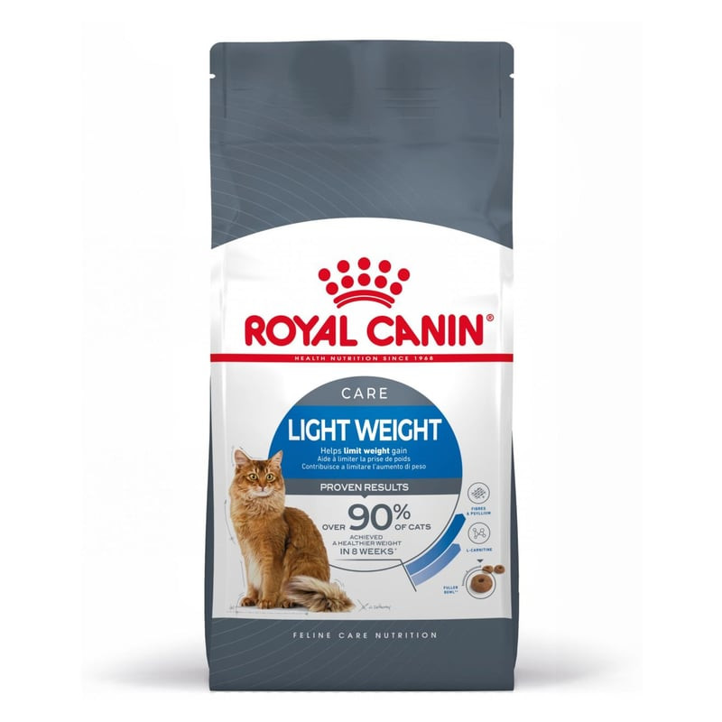 Face avant du sachet de croquettes Royal Canin Light Weight Care montrant le nom du produit et une s