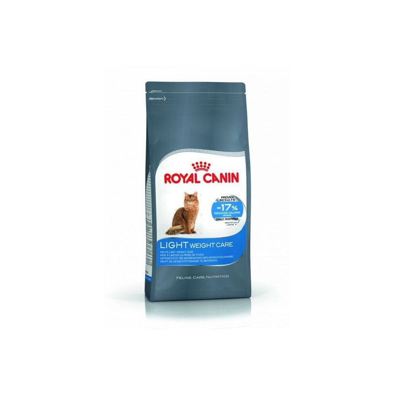 Dos du sac Royal Canin Light Weight Care pour chat avec informations nutritionnelles et liste d'ingr