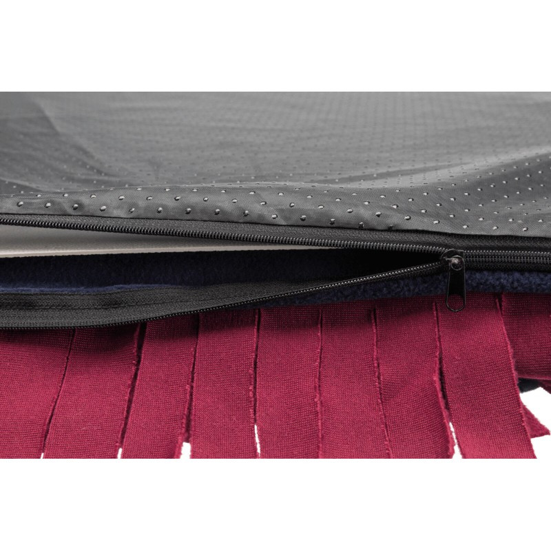 Close-up detail of Trixie Snuffle Mat fringes, showing the woven polyester material and texture.
