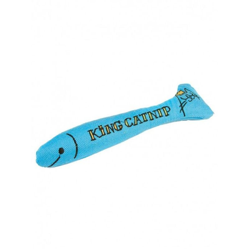 Jouet pour chat Vadigran King Catnip en forme de sardine, un jouet en tissu fait main rempli d'herbe