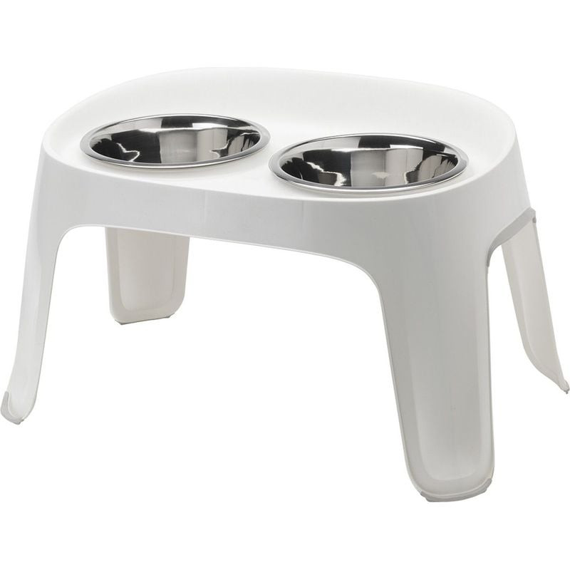 Support gamelles double surélevé VADIGRAN Elite taille M avec deux bols métalliques de 1,95 L, desig