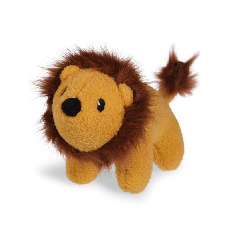 Un jouet pour chien en peluche Crock Buddy Lion de Vadigran de 12 cm, marron clair avec une crinière