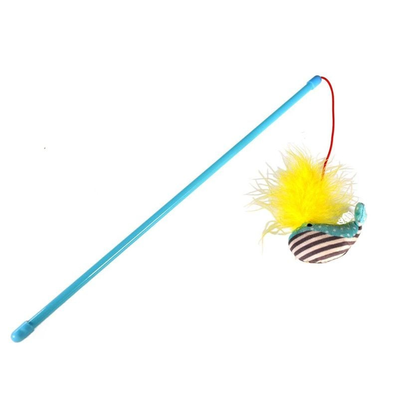 Jouet canne à pêche pour chat VADIGRAN Bowi, avec poisson coloré, 40 cm, jeu interactif pour éveille
