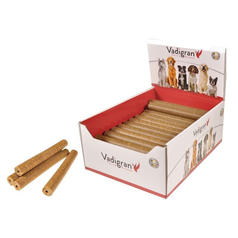 Vue arrière de l'emballage des Vadigran Mega Sticks au poulet avec liste des ingrédients et conseils