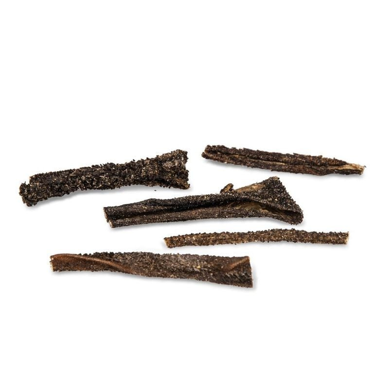 Gros plan sur les friandises VADIGRAN 1969205 à la panse d'agneau montrant la texture et les morceau