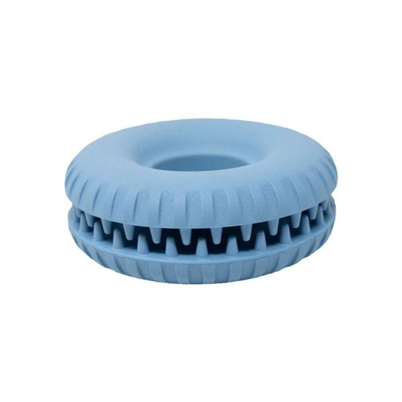 Vue latérale du jouet en caoutchouc Starmark Snapper Trapper Tire taille L, montrant le mécanisme à 