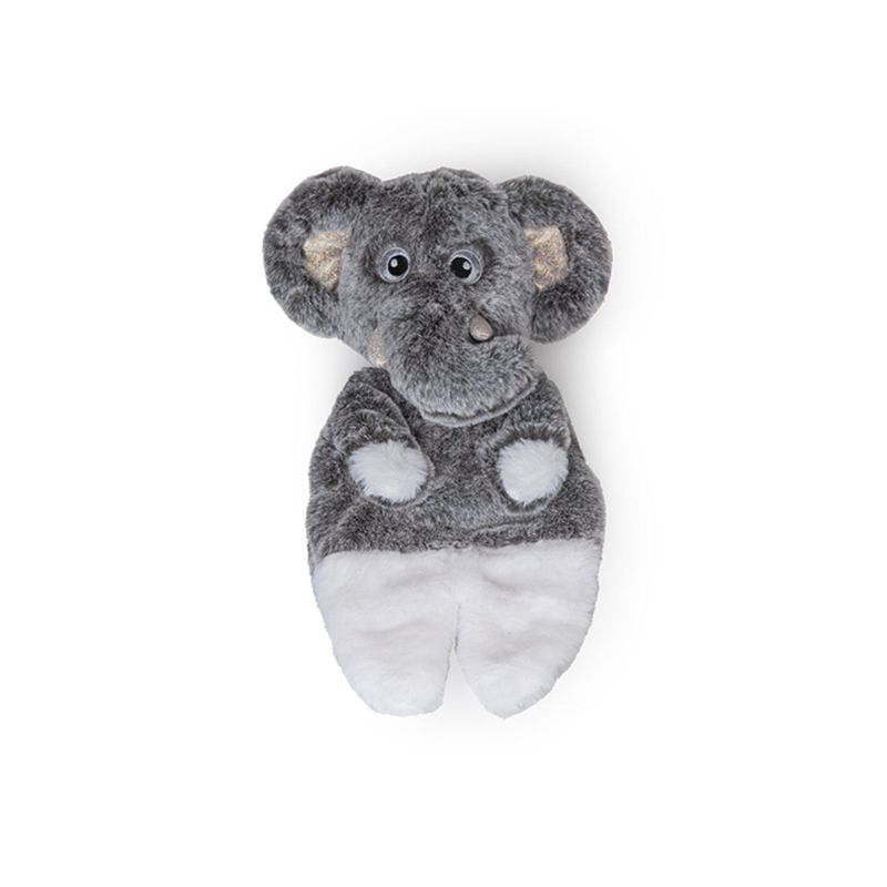 Vue de face du jouet pour chien en peluche VADIGRAN SuperSoft Lolla rose, texture douce et couineur.