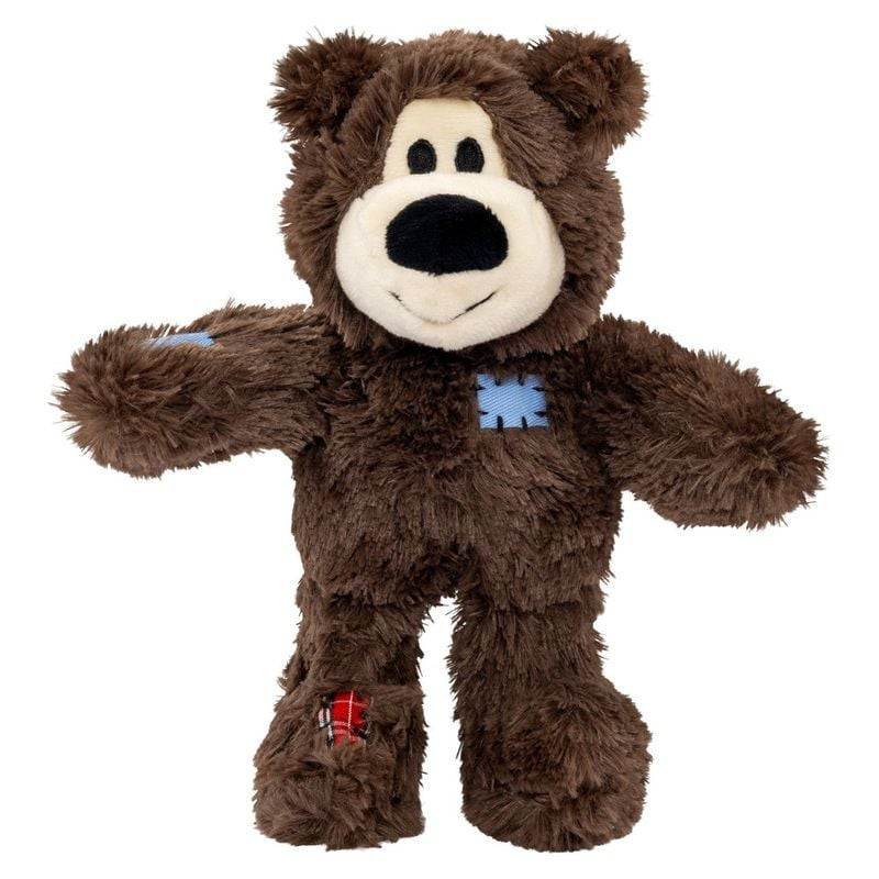 Jouet pour chien en peluche KONG Holiday Wild Knots Bear avec design festif, squelette en corde noué
