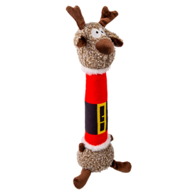 Jouet peluche KONG Holiday Shakers Luvs Renne de côté, forme allongée et rembourrage minimal pour se