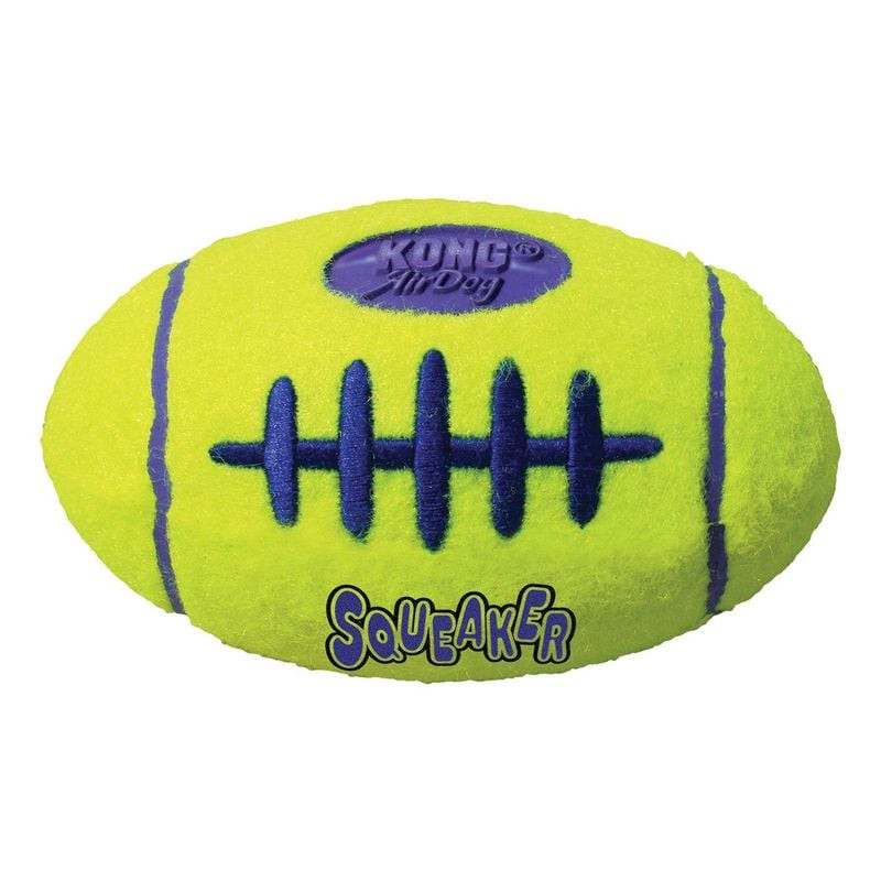 Photo du KONG Air Squeaker Football en feutre avec couineur, idéal pour le rapport.