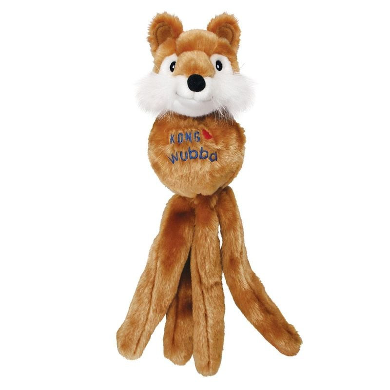 Vue de dessus du jouet pour chien KONG Wubba Friends S avec les queues déployées.