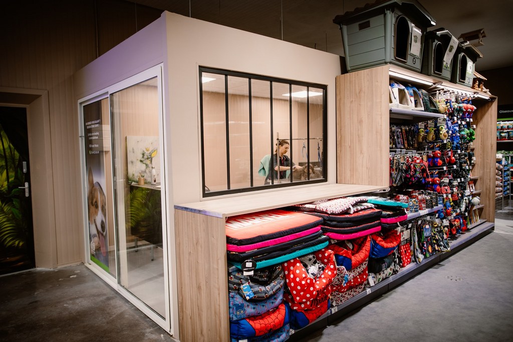 Salon de toilettage en magasin